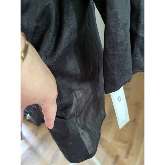 NWT Caroline Rose Women's Black 100% Linen Tunic Top - Picture 5 of 6